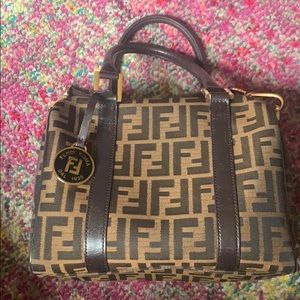 Fendi Zucca Chef Boston Bag crossbody satchel